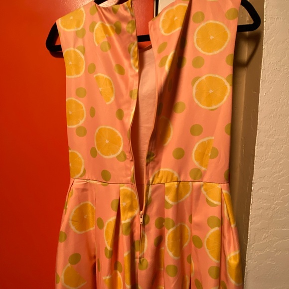 ModCloth Anthropologie Dear Creatures Pink Lemon Print Dress - Picture 7 of 8